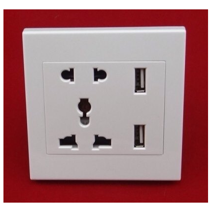 優(yōu)質(zhì)墻壁開關(guān)賓館五孔多功能帶二級USB插座雙電源
