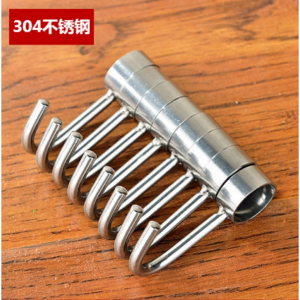 不銹鋼活動串鉤掛鉤子創(chuàng)意無痕排鉤廚衛(wèi)收納置物掛鉤
