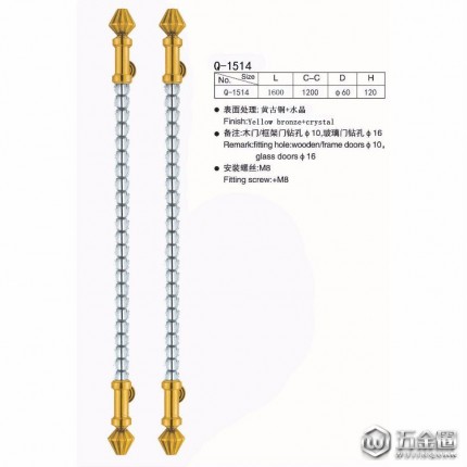 門窗五金拉手 玻璃門水晶球工藝?yán)?框架門拉手 廠家直銷Q-1514