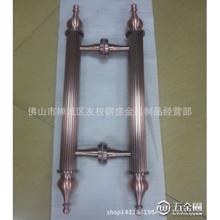 手機(jī)專(zhuān)賣(mài)店大型方管玻璃門(mén)拉手 商場(chǎng)服裝店玫瑰金方通拉手