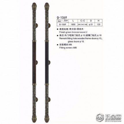 別墅仿古拉手 KTV大門(mén)拉手 不銹鋼玻璃門(mén)拉手Q-1069廠家直銷(xiāo)