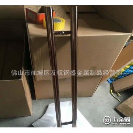 定制酒店高端玫瑰金不銹鋼拉手 玻璃門(mén)裝飾玫瑰金圓管拉手