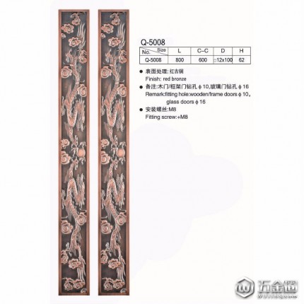 雕刻拉手 不銹鋼玻璃門拉手  五金拉手 可定制 Q-5008廠家直銷 可定制