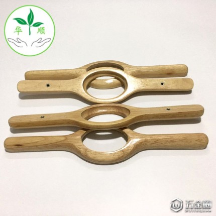 實木橢圓形鏤空雙孔木拉手橋形雙孔距木拉手抽屜櫥柜木拉手