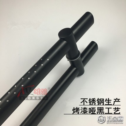 不銹鋼玻璃門扁管拉手 黑色烤漆大拉手辦公室木門KTV大門把手