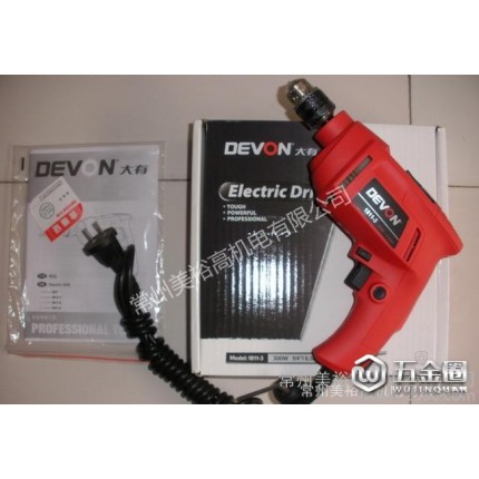 大有DEVON 五金工具 6mm 調(diào)速正反轉(zhuǎn)電動手電鉆 18