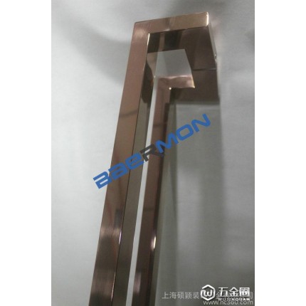 幫爾門(mén) 方管雙拐玻璃門(mén)大拉手 有框門(mén)玫瑰金門(mén)把手 KTV大門(mén)B-050\n