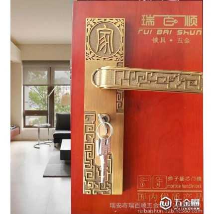 瑞百順廠家直銷鋁合金靜音門鎖室內(nèi)臥室房門鎖執(zhí)手鎖木門鎖具五金8310