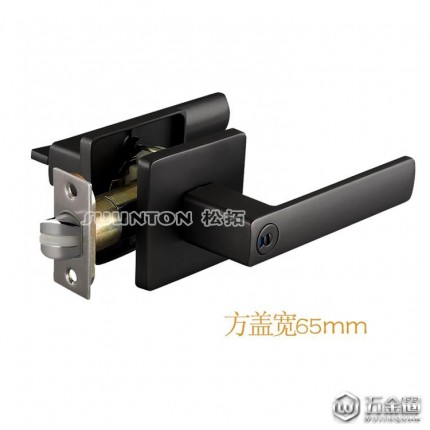 松拓鎖具室內(nèi)門鎖現(xiàn)代簡約黑色門鎖方蓋室內(nèi)門鎖陽臺衛(wèi)生間門鎖臥室門鎖實木門鎖具把手