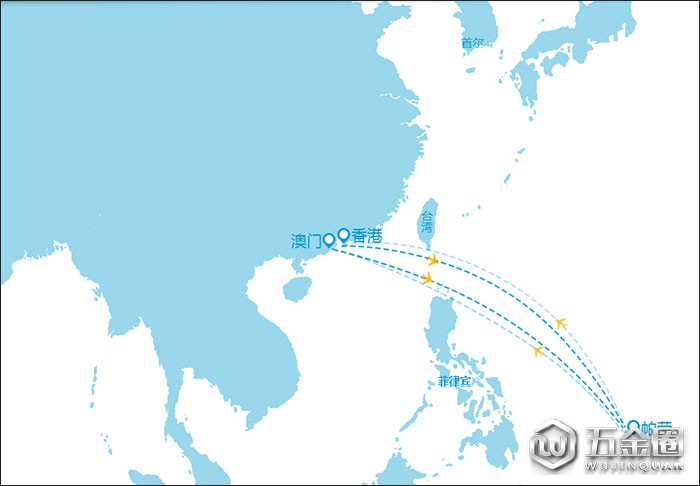 帕勞太平洋航空公司航線圖(官方網(wǎng)站)