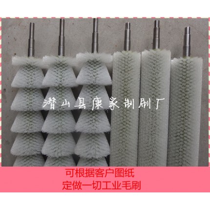 食品清洗機(jī)毛刷輥波浪螺旋碗型刷輥 耐高溫耐酸堿耐腐蝕尼龍刷輥