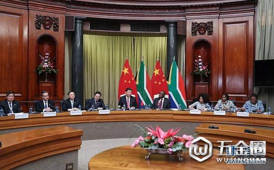 ▲7月24日，國家主席習(xí)近平在比勒陀利亞同南非總統(tǒng)拉馬福薩舉行會談。 （新華社）
