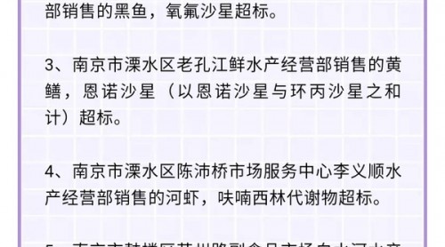 水產(chǎn)品怎么買？南京專項(xiàng)監(jiān)督抽檢結(jié)果公布：五批次超標(biāo)